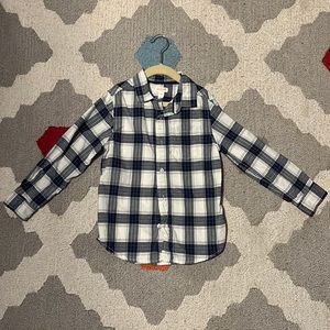 Cat & Jack Boys Small Blue & White Plaid Button Down Shirt
